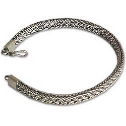 Men's Sterling Silver Frozen Sunset Braided Bracelet