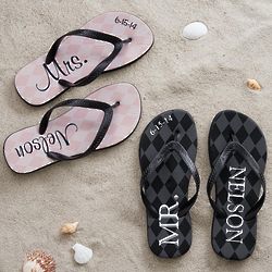 Personalized Mr. or Mrs. Flip Flops