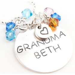 Personalized Grandma Hand-Stamped Necklace