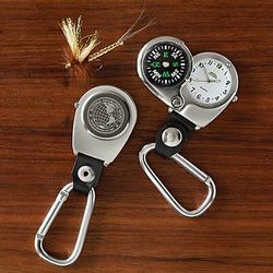 Hiker's Compass and Clip Watch