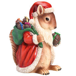 Santa Squirrel Statue