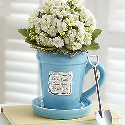 Plant Faith, Grow Hope, Harvest Love Inspirational Flower Pot Mug