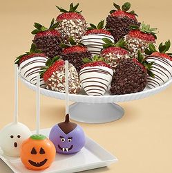 3 Halloween Brownie Pops & 12 Fancy Dipped Strawberries
