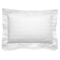 2 White-on-White Pinstripe Queen Pillow Shams