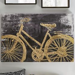 Gold Bicycle Canvas Art Print