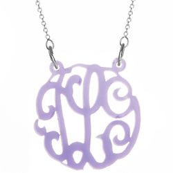 Lavender Acrylic Monogram Necklace