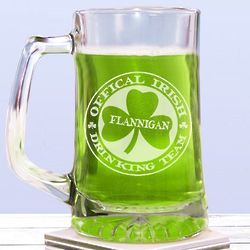 Irish Drinking Team Personalized Glass Mug