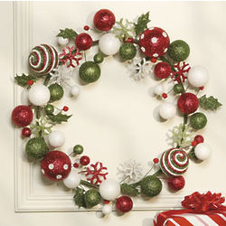Red and Green Holiday Wreath