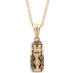 Gold Plated Prayer Keeper Antiqued Capsule Pendant