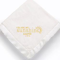 Embroidered You Are My Sunshine Baby Blanket