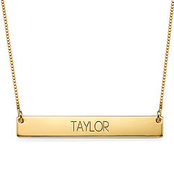 All Capitals Gold Plated Bar Necklace