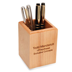 Personalized Maple Pen and Pencil Cup