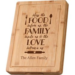 Bless the Food, the Family, the Love Personalized Cutting Board