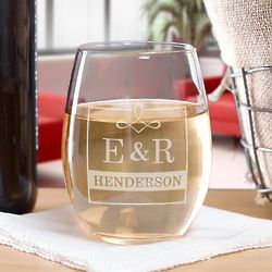 Personalized Initial and Name Stemless Wine Glasses