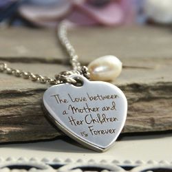 Mother & Child Stainless Steel Heart Necklace