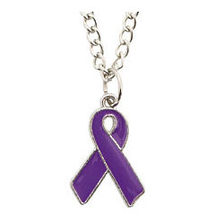 Purple Ribbon Necklace