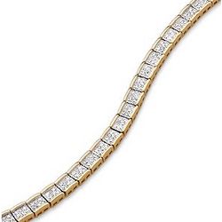 Diamond Two-Tone Glamour Tennis Bracelet