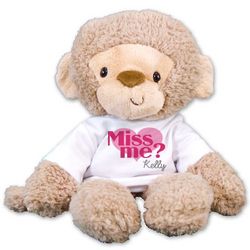 Personalized Miss Me Monkey Stuffed Animal