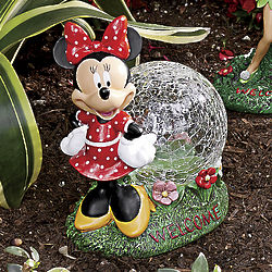 Minnie Garden Statue with Light Up Globe