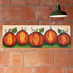 Personalized Pumpkin Harvest Family Wall Art