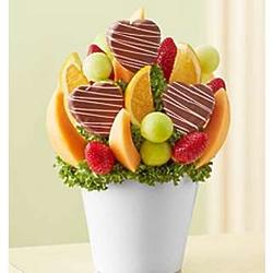 Heart-Shaped Sweet Pineapple and Fruit Treats in Gift Bucket