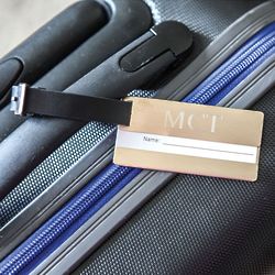 Sleek and Stylish Monogrammed Leather Luggage Tag