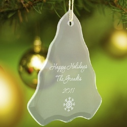 Personalized Christmas Tree Glass Ornament
