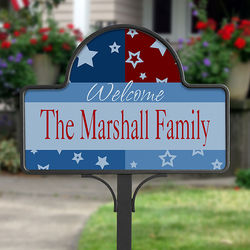 All American Family Name Personalized Yard Stake