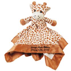 Personalized Plush Giraffe Baby Blanket