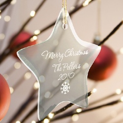 Personalized Star Glass Christmas Ornament