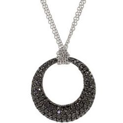 Tiffany Inspired Black Pave CZ Double Strand O Necklace