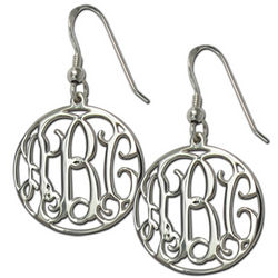 Sterling Silver Monogram Earrings