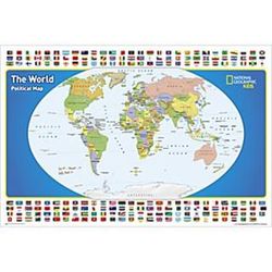 Laminated World Map for Kids
