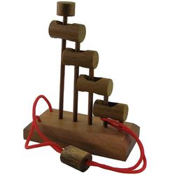 Jacob's Ladder String Brain Teaser Wooden Puzzle