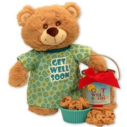 Teddy Bear and Cookies Get Well Gift Set