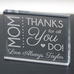 Personalized Thanks For All You Do Acrylic Plaque