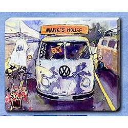 Personalized "Mark's House" VW Bus Canvas Art