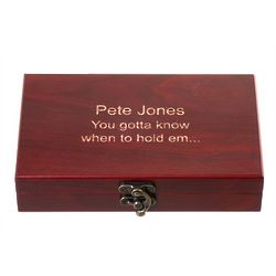 Personalized Rosewood Cards and Dice Set