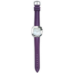 Purple Leather and Sterling Roses Watch