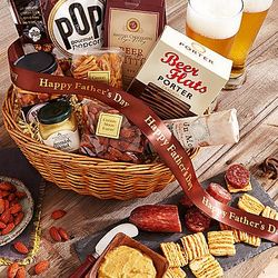 Best with Beer Gift Basket with Father's Day Ribbon