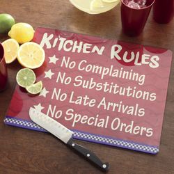 Kitchen Rules Glass Cutting Board