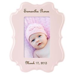 Personalized New Baby Vintage Frame in Pink