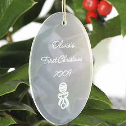 Personalized Oval Christmas Ornament