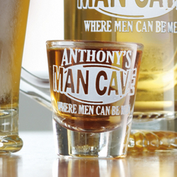 Personalized Man Cave Shot Glass