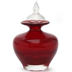 Scarlet Passion Handblown Art Glass Bottle