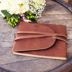 Personalized Rustic Leather Guest Book