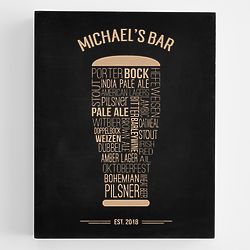 Personalized 8 x 10 Craft Beer Typography Chalkboard Bar Sign
