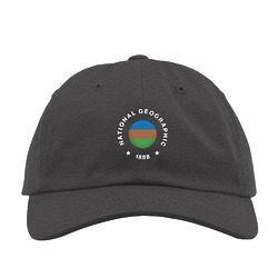 National Geographic Charcoal Hat with Iconic Flag