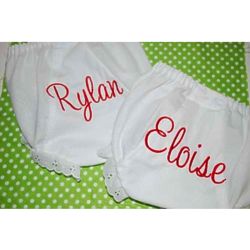 Embroidered Diaper Cover with Personalized Script Name