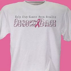 Stealing Second Base Breast Cancer Awareness T-Shirt